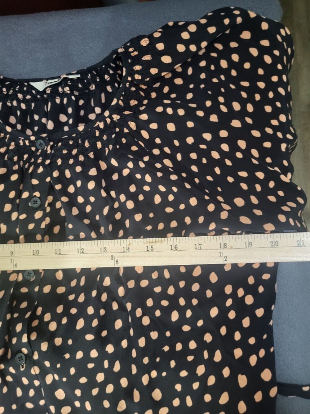 Tucker Classic Dress in Silk Crepe de Chine Ebony Dot Black SZ M - Picture 6 of 8